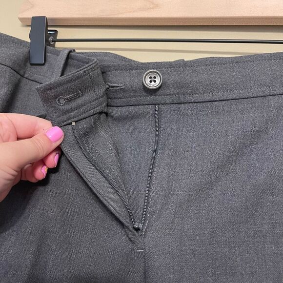 Talbots Womens Grey Pleated Wool Blend Signature Straight Dress Pant Petite 12 - Picture 9 of 13